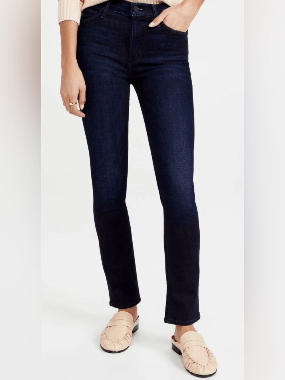 MOTHER Mid Rise Dazzler Ankle Jeans Now or Never Dark Wash Size 27